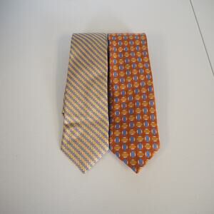 Jos. A. Bank Signature Collection 100% Pure Silk Neckties Gold/Orange/Blue Ties